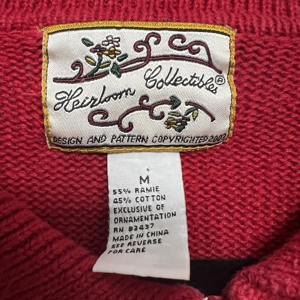 VTG Heirloom Collectibles Women's M Full‎ Zip Snowman Ugly Holiday Sweater - Picture 3 of 9